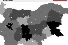 Насилието над жени по картата на България (диаграма)