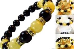 Дамска гривна от естествени камъни Оникс и Жадеит – DM-2416