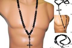 Мъжки гердан от естествени камъни Оникс и Хематит – DM-1063