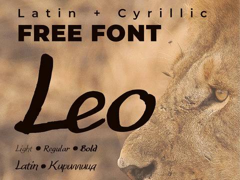 LeoHand by Denis Espinoza - free hand-crafted Latin and Cyrillic typeface