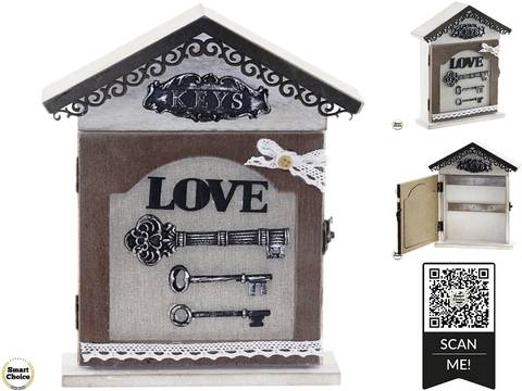 Декоративна дървена кутия за ключове „Love“ – 30 см. Модел 80-7073