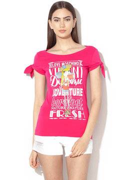 Дамска фуксия Тениска с шарка – Love Moschino