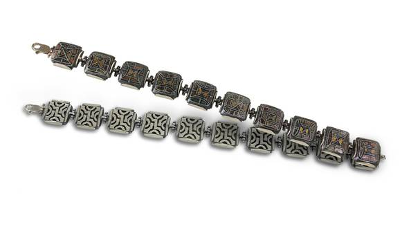 Дамска сребърна гривна с керамика – Модел 737B на Студио Николас