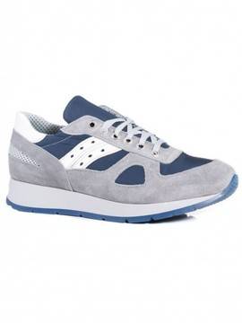 Сиви мъжки маратонки от естествена кожа 03858