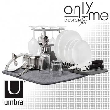 Сушилник за съдове с приставка за прибори и чаши UMBRA UDRY
