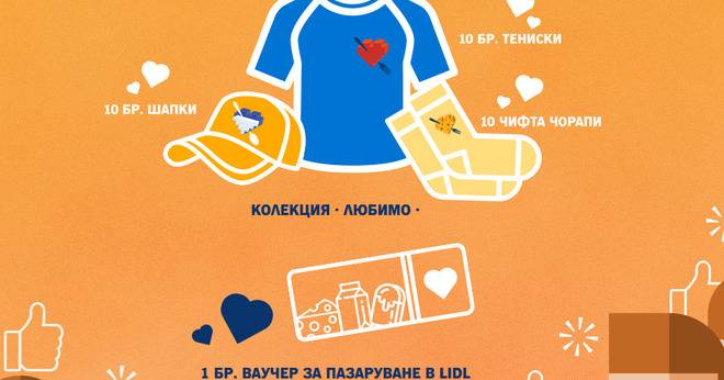 Спечелете всяка седмица ваучер за 99 лв., тениски, шапки и чорапи от Lidl