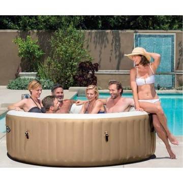 Intex Надуваемо джакузи с въздушни струи кръгъл