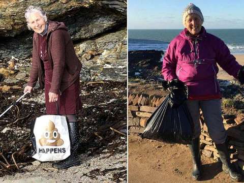 70-годишна баба почисти 52 плажа през 2018, за да спаси планетата