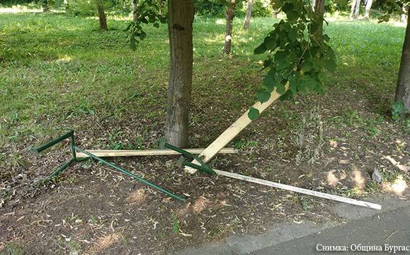 Пореден случай на вандализъм – потрошиха две пейки в парк „Езеро“