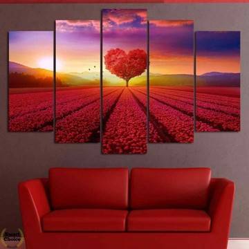 Декоративно пано за стена от 5 части – Дървото на Любовта – HD-968