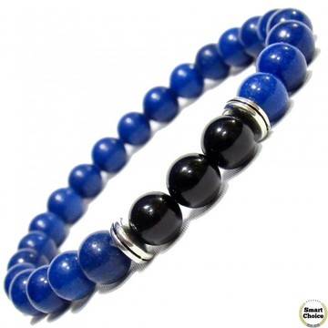 Мъжка гривна от естествени камъни Оникс и Лазурит – DM-2436