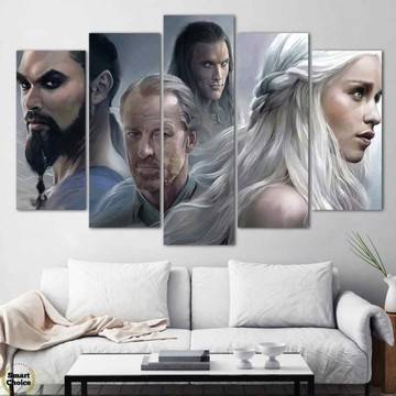 Декоративно пано за стена от 5 части – „Игра на тронове“ герои – HD-938