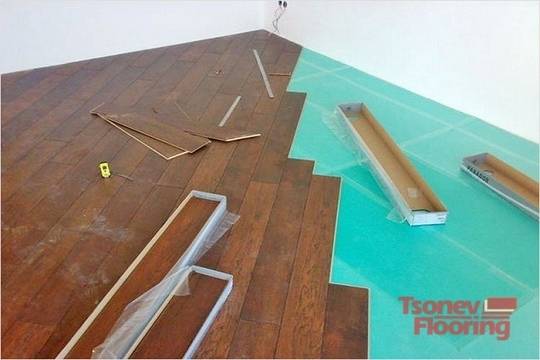 Диагонално редене на ламиниран паркет