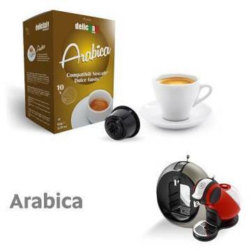 Капсули Italian Coffee Арабика Delicitaly 10бр. съвместими с Nescafe Dolce Gusto
