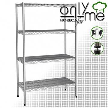 Неръждаем стелаж с 4 рафта 180x183x46 INOX 201