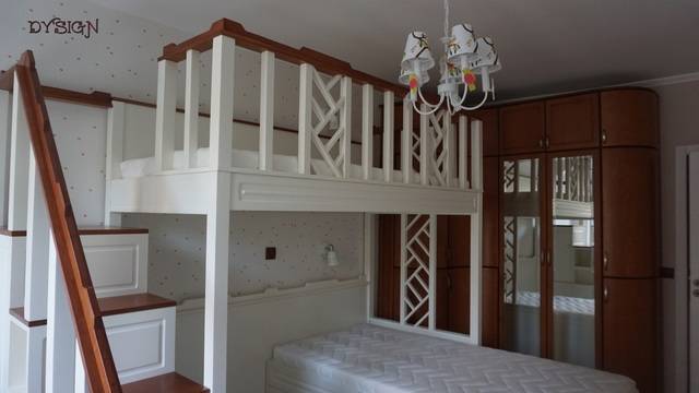 Детско двуетажно легло със скрин и ракла