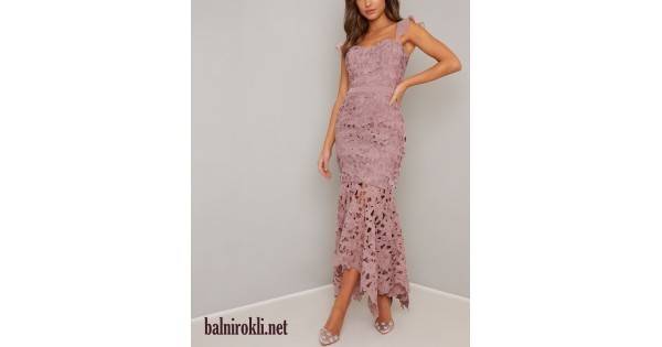 Бална Дантелена Официална Рокля Визон