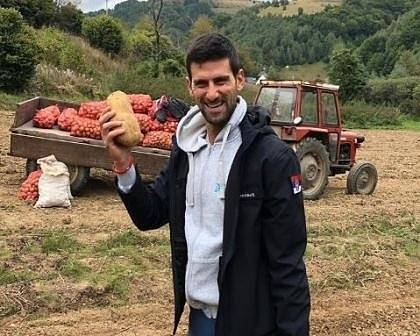 №1 в света Новак Джокович не забравя от къде е тръгнал: Вади картофи в Сърбия (СНИМКИ)