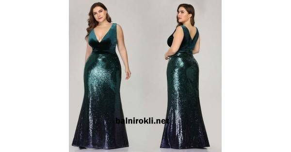 Бална Дълга Блестяща Рокля Тъмнозелени Пайети Велурено Бюстие Макси Дами