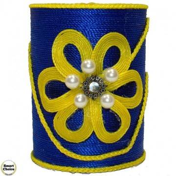 Сувенир ръчна изработка – аксесоар за бюро моливник „Жълто цвете“. Модел DM-9059