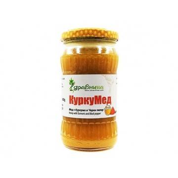 КуркуМед, мед с куркума и черен пипер, Здравница, 400 гр.