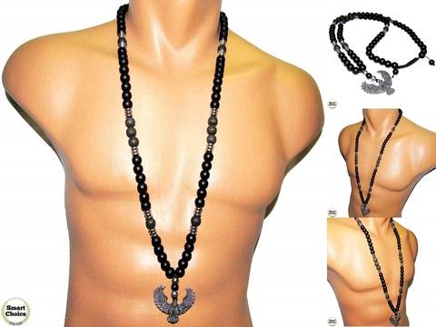 Мъжки гердан от естествени камъни Оникс и Вулканичен камък – DM-1021