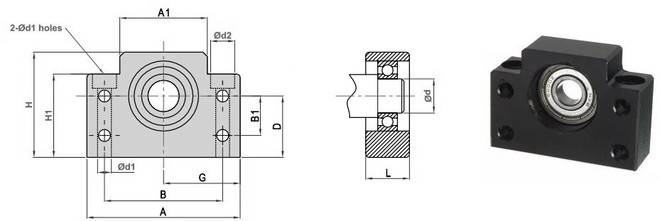опори за СВД, опори за сачмено-винтови двойки, лагерна опора, опори за направляващи