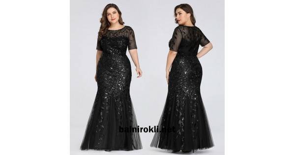 Абитуриентска Дълга Черна Рокля Русалка Макси Размери