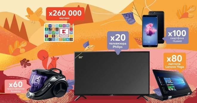 Спечелете 20 телевизора, 80 таблета, 100 смартфона, прахосмукачки и още 260 000 награди от Kaufland