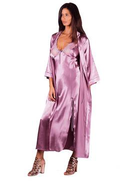 Луксозни сатенени комплекти нощница с халат