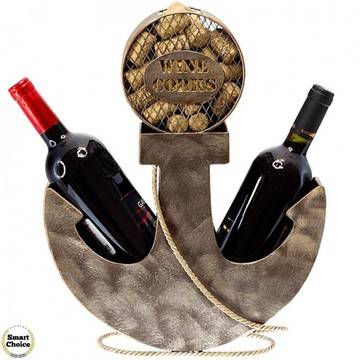 Метална поставка за две бутилки вино „Котва“ – 40 см. Модел – 81-7913