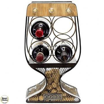 Метална светеща поставка за четири бутилки вино – 43 см. Модел – 81-7911