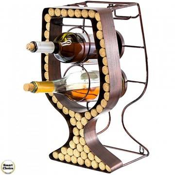 Метална поставка за две бутилки вино „Чаша“ – 43 см. Модел – 81-7909