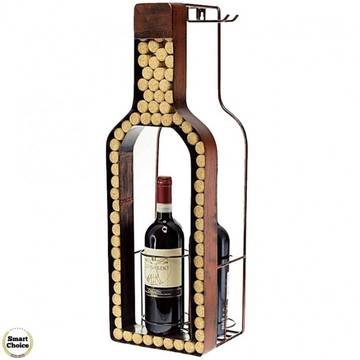 Метална поставка за три бутилки вино „Бутилка“ – 64 см. Модел – 81-7908