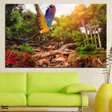 Картина пано за стена от 1 част с папагал в полет – HD-158-1