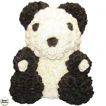 Мече Панда от изкуствени рози – 37 см. Модел DM-9061