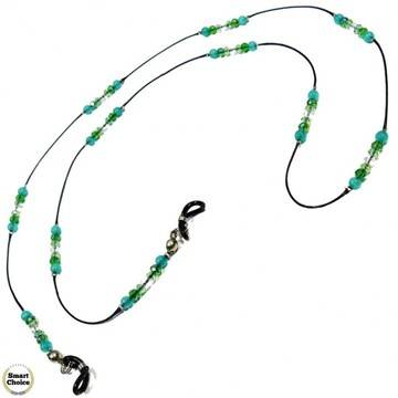 Връзка за очила от естествени камъни Авантюрин и Чешки кристал – DM-1072