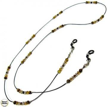 Връзка за очила от естествени камъни Тигрово око и Чешки кристал – DM-1073