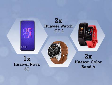 Спечелете Huawei Nova 5T, смарт часовници и фитнес гривни