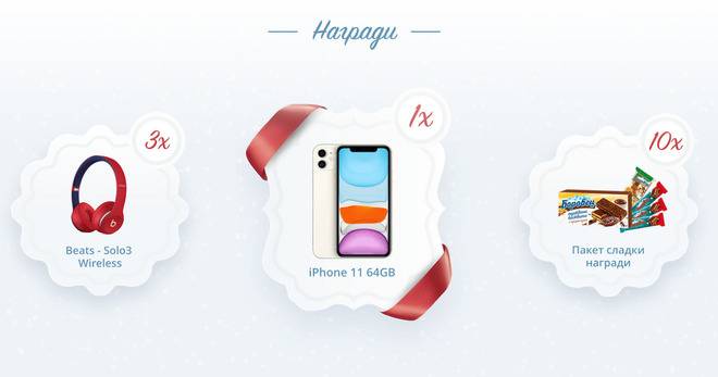 Спечелете iPhone 11, слушалки и сладки комплекти от Боровец