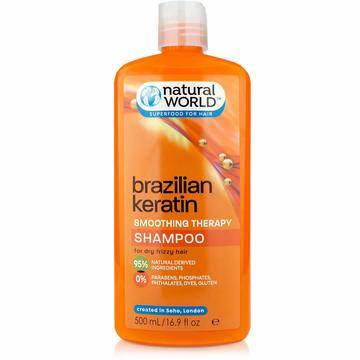Natural World Brazilian Keratin Smoothing Therapy Shampoo Шампоан за коса с бразилски кератин за суха и чуплива коса 500мл