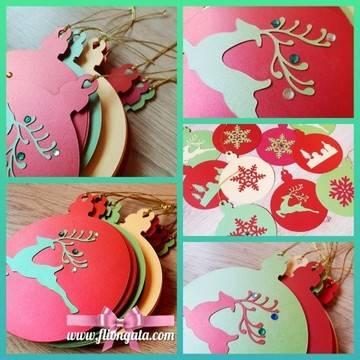 Коледни картички за елха – 10 броя