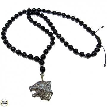 Мъжки гердан от естествени камъни Оникс и Хематит – DM-1080