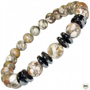 Мъжка гривна от естествени камъни Яспис и Хематит – DM-2452