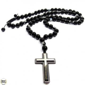 Мъжки гердан от естествени камъни Оникс и Хематит – DM-1081