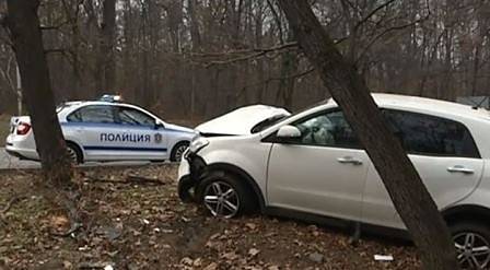 Кола излетя от пътя и се приземи в Борисовата градина в София (СНИМКИ)