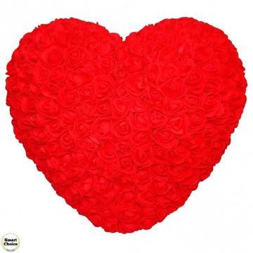 Ръчно изработено сърце от рози в червено 32 см. Модел DM-9082