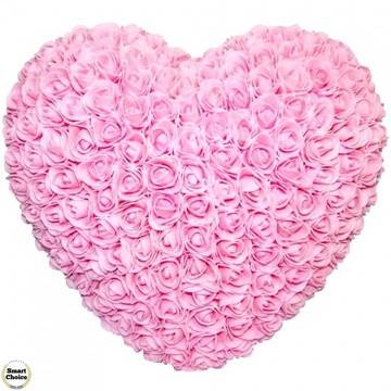 Ръчно изработено сърце от рози в розово 32 см. Модел DM-9083