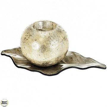 Комплект поставка за свещи и плато „Седеф“ от стъкло. Модел 78-8467