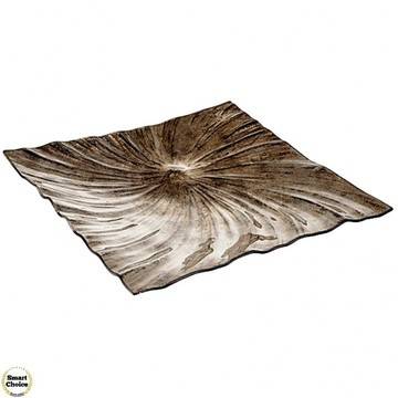 Квадратно стъклено плато „Седеф“ – 33 см. Модел 78-8446